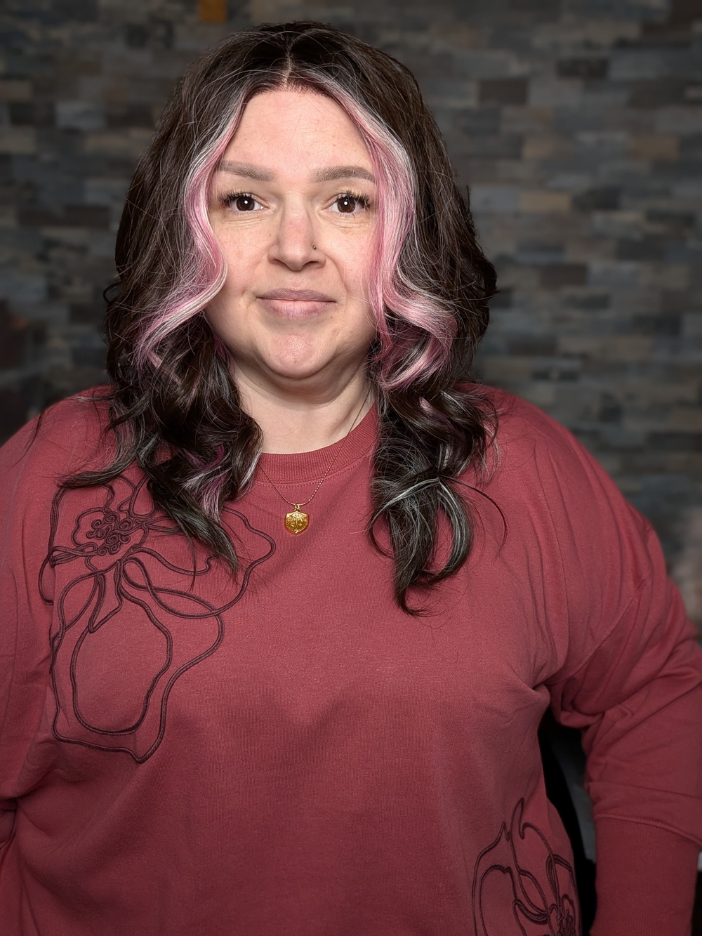 Kiera Wig By CSC Pink Hair Face-Framing Highlights